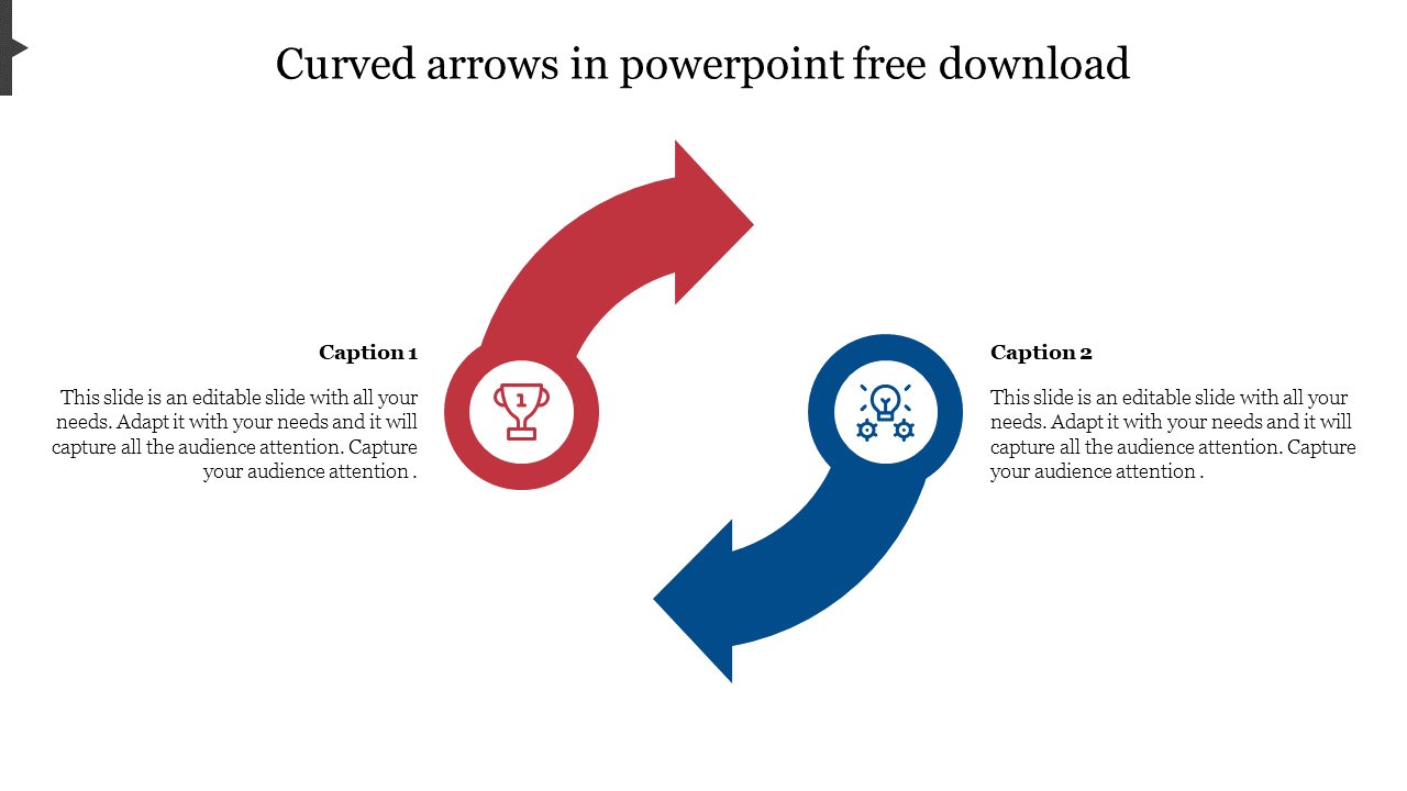 Simple Curved Arrows In PowerPoint Free Download
